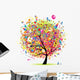 Happy Holiday Funny Tree With Baloons Wall Decal