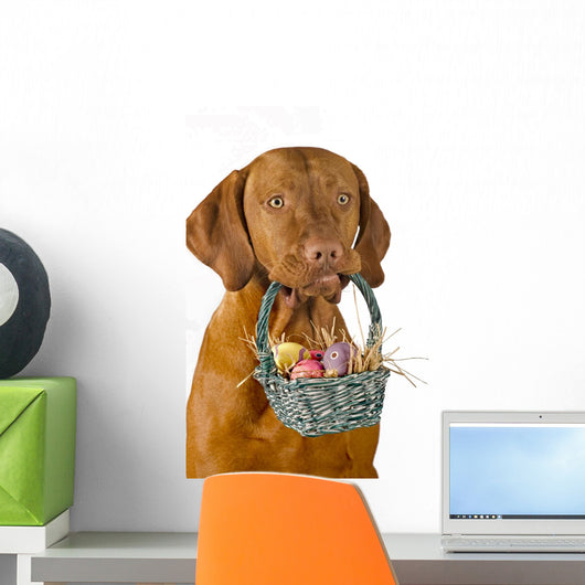 Dog Holding Easter Basket