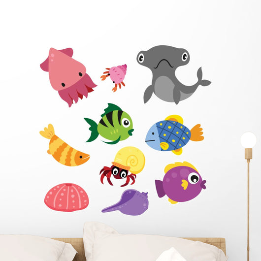 Marine Life Wall Decal Sticker Set