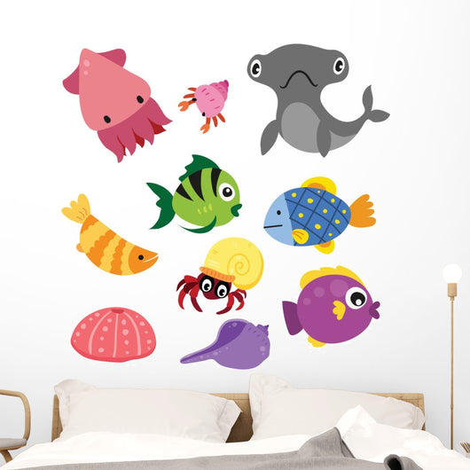 Marine Life Wall Decal Sticker Set