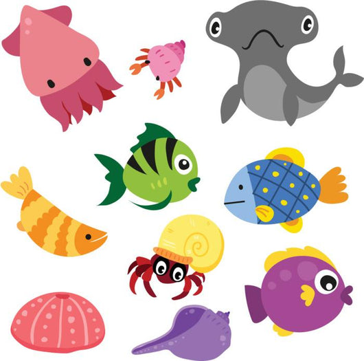 Marine Life Wall Decal Sticker Set