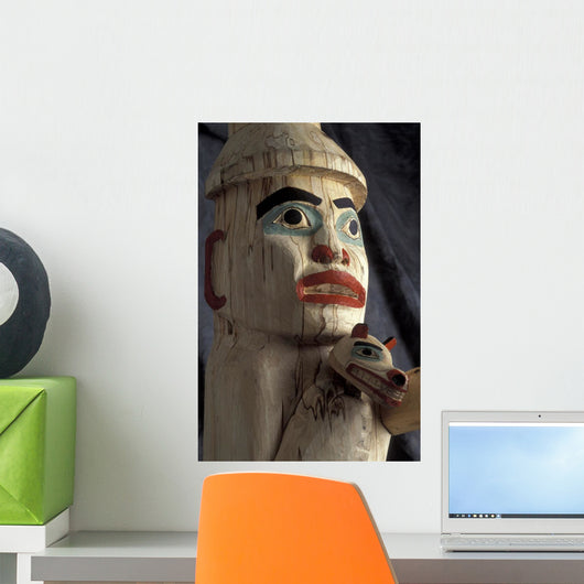 Tlingit Indian *Welcoming Totem* Close Up/Nby James Williams Wall Mural
