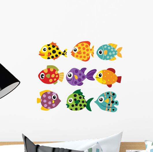 Spotted Fish Vector Collection Design Wall Decal Sticker Set