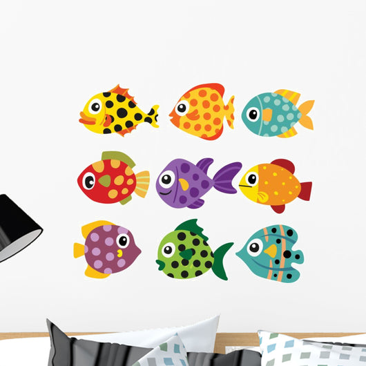 Spotted Fish Vector Collection Design Wall Decal Sticker Set