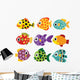Spotted Fish Vector Collection Design Wall Decal Sticker Set