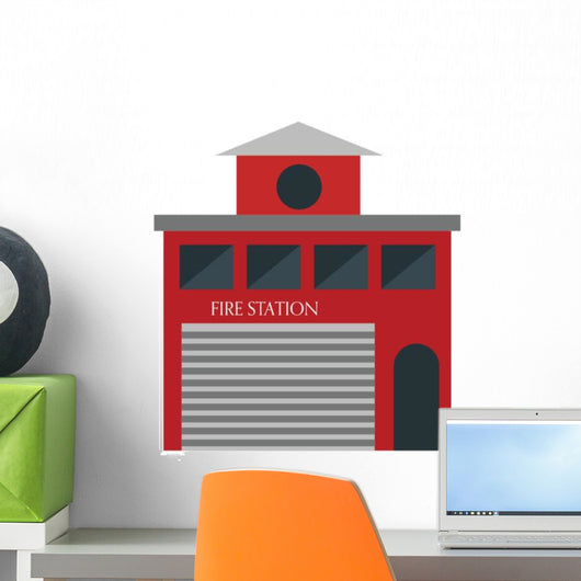 Fire Station Icon Vector Wall Decal