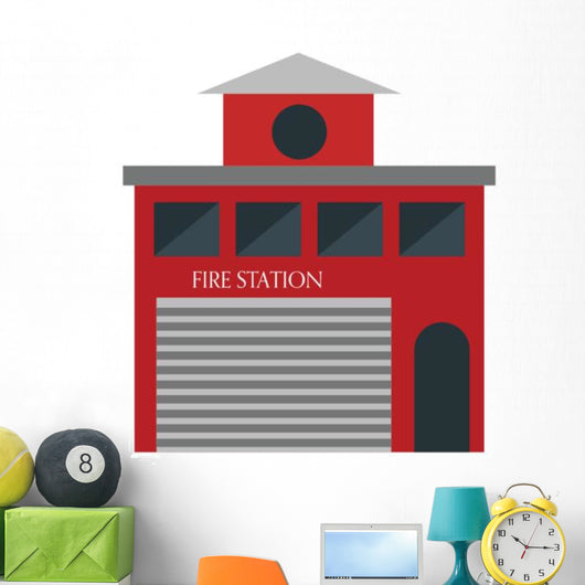 Fire Station Icon Vector Wall Decal