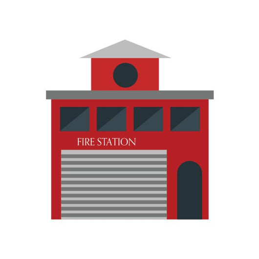 Fire Station Icon Vector Wall Decal