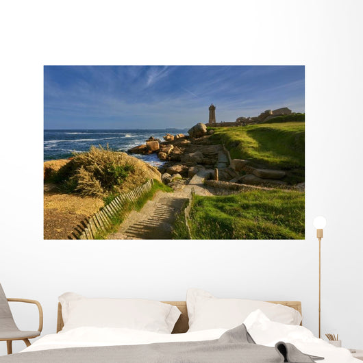 Lighthouse among Red Rocks Wall Decal