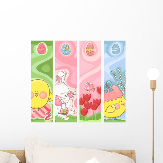 Easter Banners Wall Decal Sticker Set