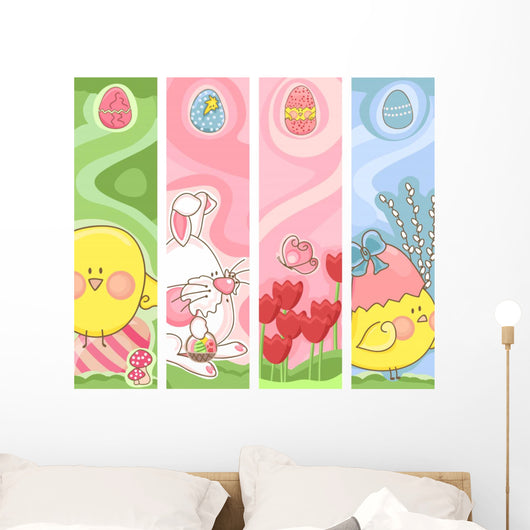Easter Banners Wall Decal Sticker Set