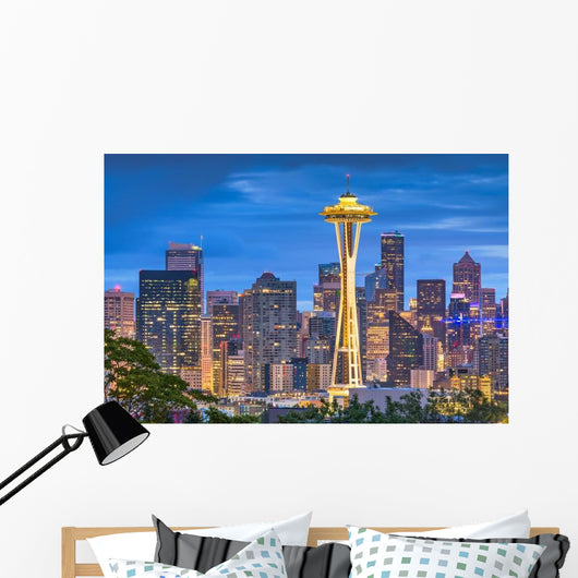 Seattle Washington Usa Skyline & Space Needle Wall Decal