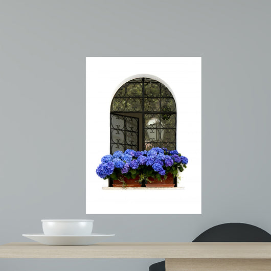 Blue Azaleas Window Wall Decal