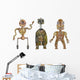 Hand Drawn Rusty Robots Wall Decal Sticker Set