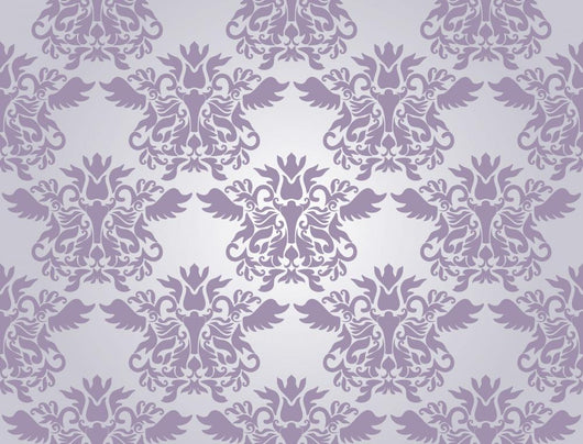 Seamless Violet Damask Wallpaper Wall Decal