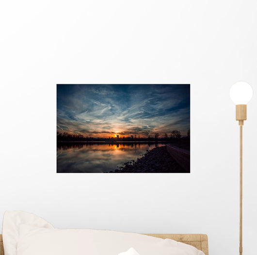 Colorful Sunset Denver City Distant Sunset Wall Decal