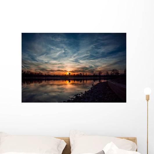 Colorful Sunset Denver City Distant Sunset Wall Decal