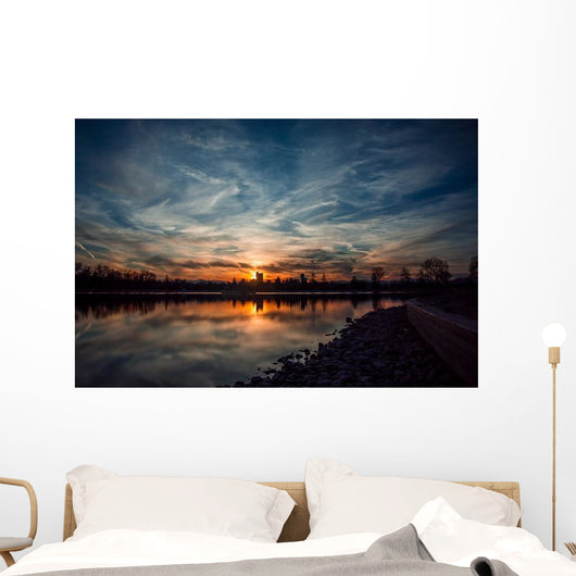 Colorful Sunset Denver City Distant Sunset Wall Decal
