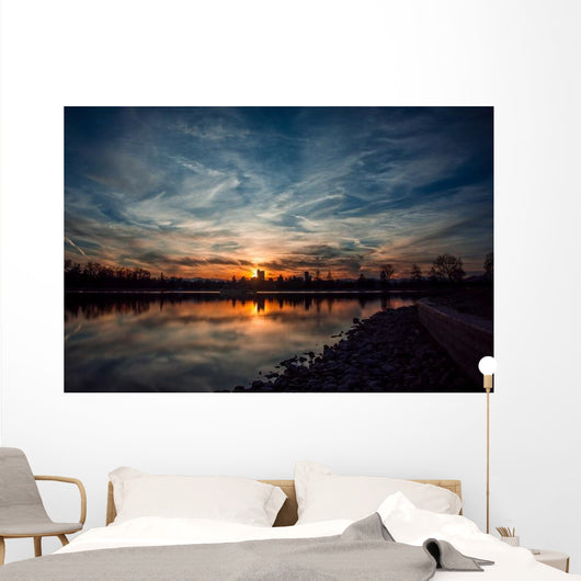 Colorful Sunset Denver City Distant Sunset Wall Decal