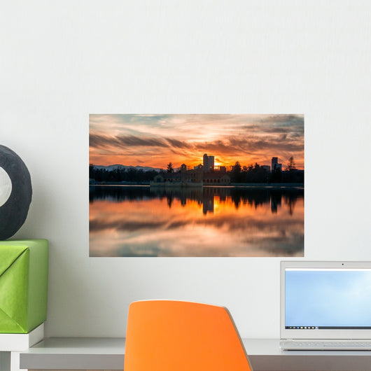 Colorful Sunset Denver City Wall Decal