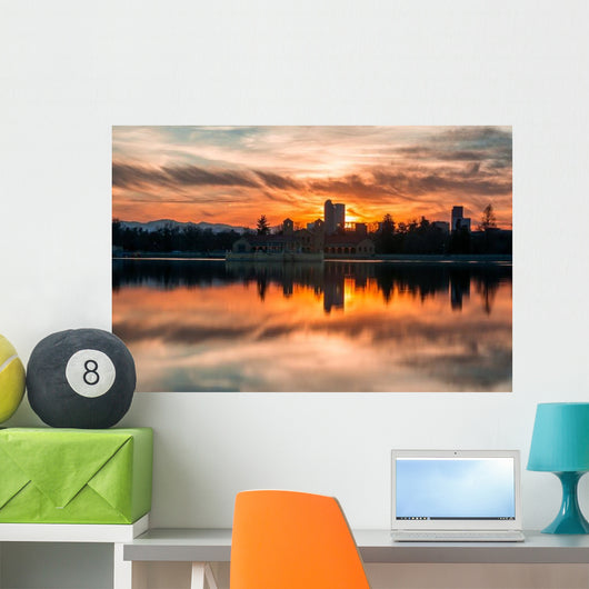 Colorful Sunset Denver City Wall Decal