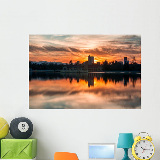 Colorful Sunset Denver City Wall Decal
