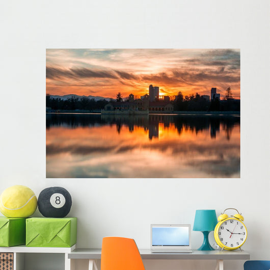 Colorful Sunset Denver City Wall Decal