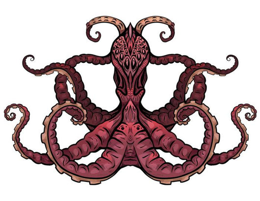 Color Illustration Octopus Object Wall Decal