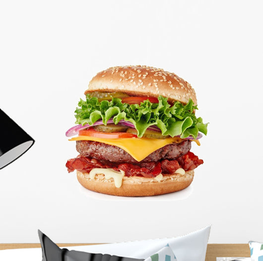 Fresh Bacon Cheese Burger Wall Decal