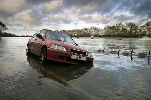 Car Stranded Flood Wall Decal