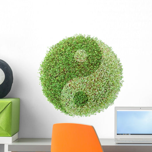 ying-yang green globe Wall Decal