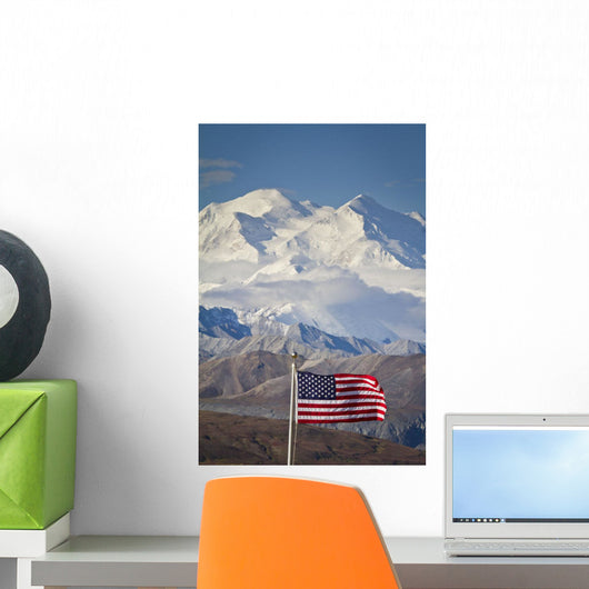 An American Flag Flys Wall Mural