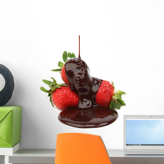 strawberry in chocolate Wall Decal
