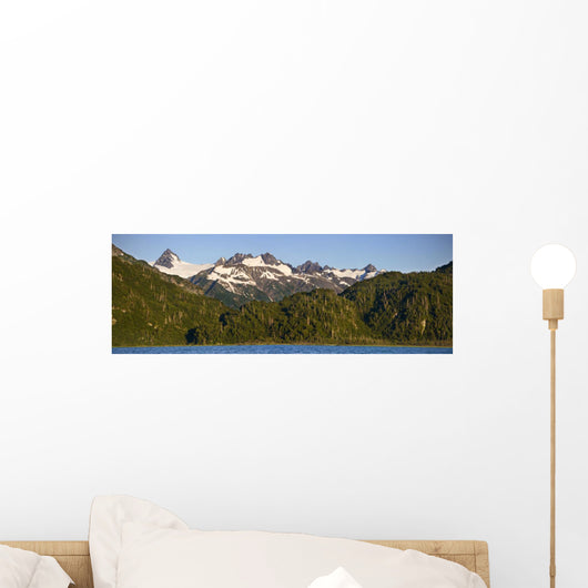 Scenic View Of Double Glacier, Chigmit Mountains And Big River Lakes Wall Mural