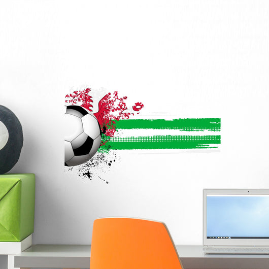 Welsh Flag and Football Wall Decal