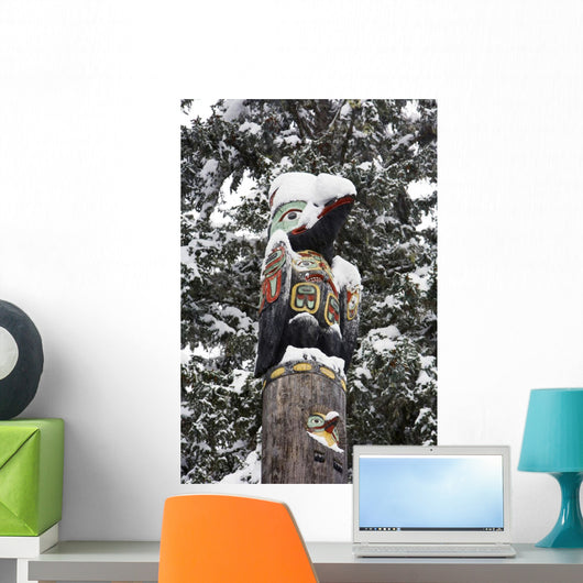Raven Totemic Figure Wall Mural
