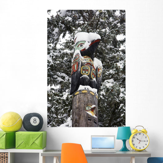 Raven Totemic Figure Wall Mural