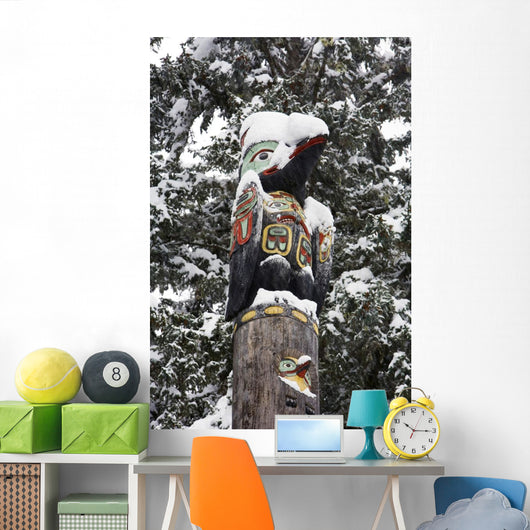 Raven Totemic Figure Wall Mural