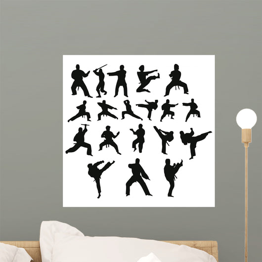 Silhouettes Positions Karatekavector Wall Mural