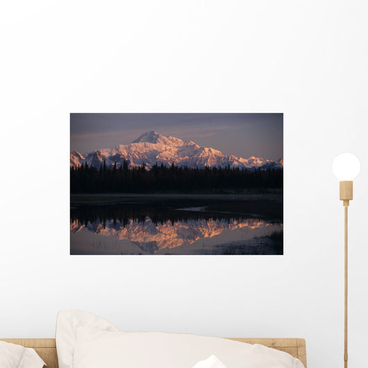 Southside Mt Mckinley And Alaska Range Reflected In Unnamed Lake Wall Mural