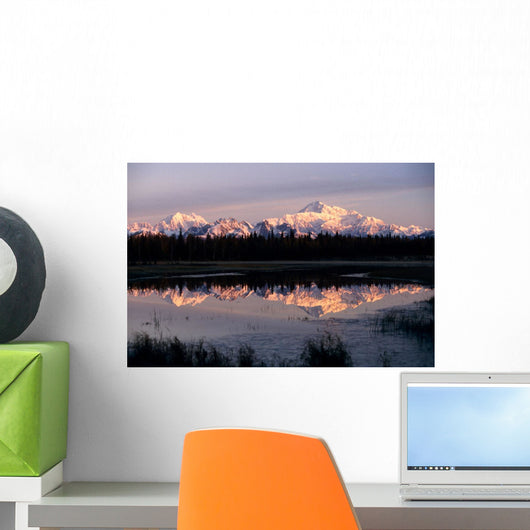 Southside Mt Mckinley And Alaska Range Reflected In Unnamed Lake Wall Mural