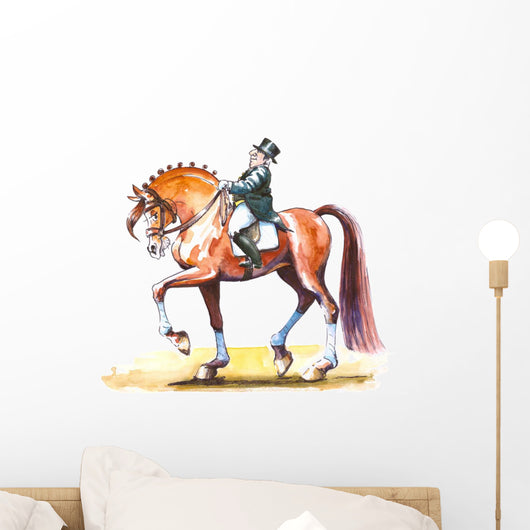 Dressage rider cartoon. Wall Decal