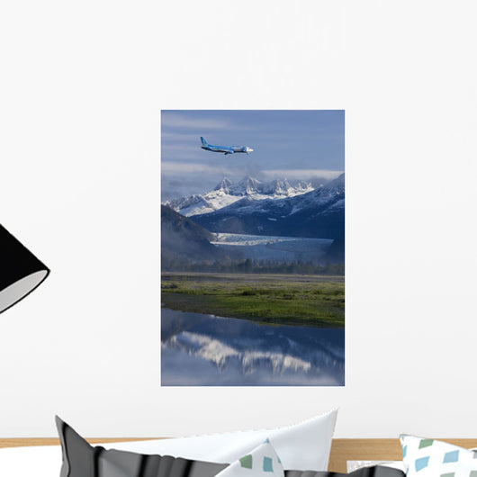 Alaska Airlines *Disney* Jet Approaches For A Landing Wall Mural