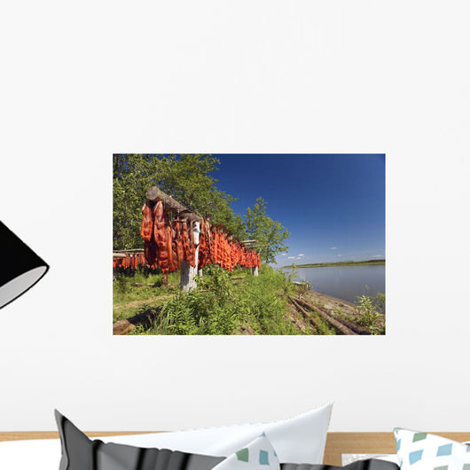 Red Salmon Hang Wall Mural