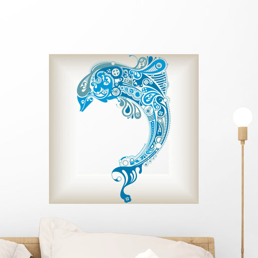 Abstract Dolphin Wall Decal