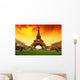 tour eiffel et ciel de feu Wall Mural