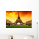 tour eiffel et ciel de feu Wall Mural