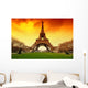 tour eiffel et ciel de feu Wall Mural