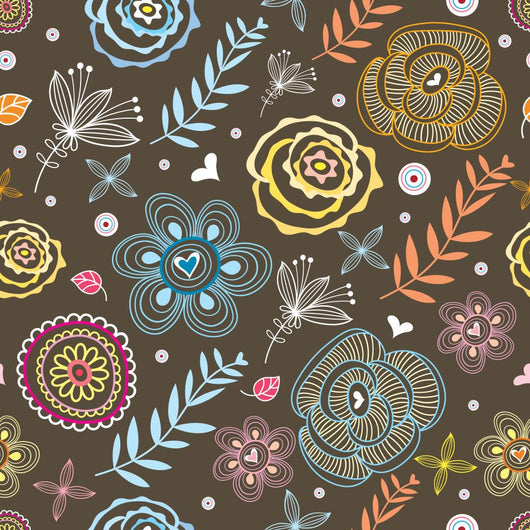 Stylish Spring Floral Seamless Wall Decal