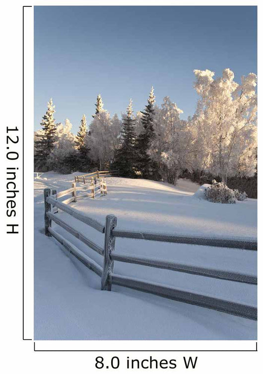Winter Scenic Split Rail Wall Decal Design 2